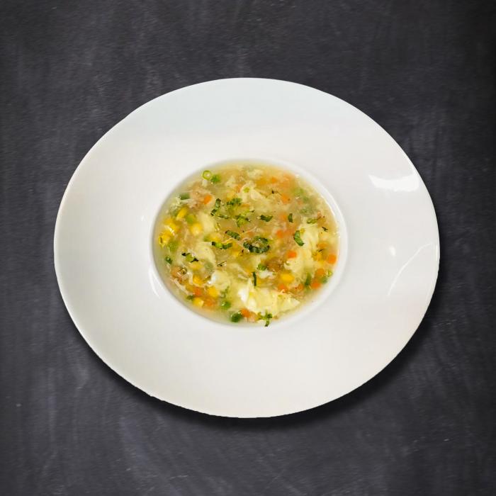 Chicken corn, Egg White & with Chicken Stock